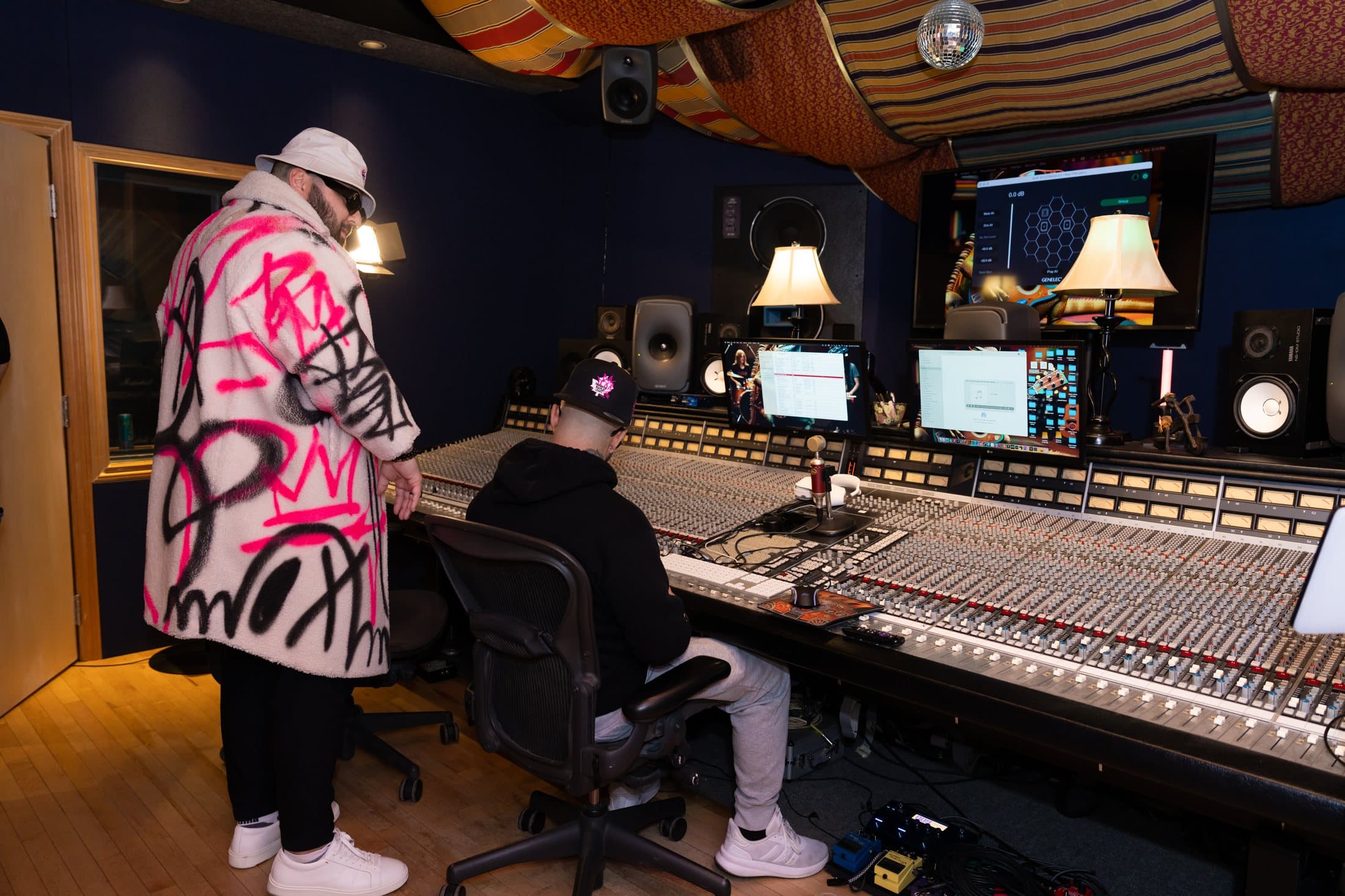 Armando in the studio during a mixing session